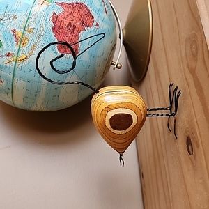 Handmade wooden bird figurine